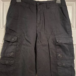 Boys Black Cargo Shorts